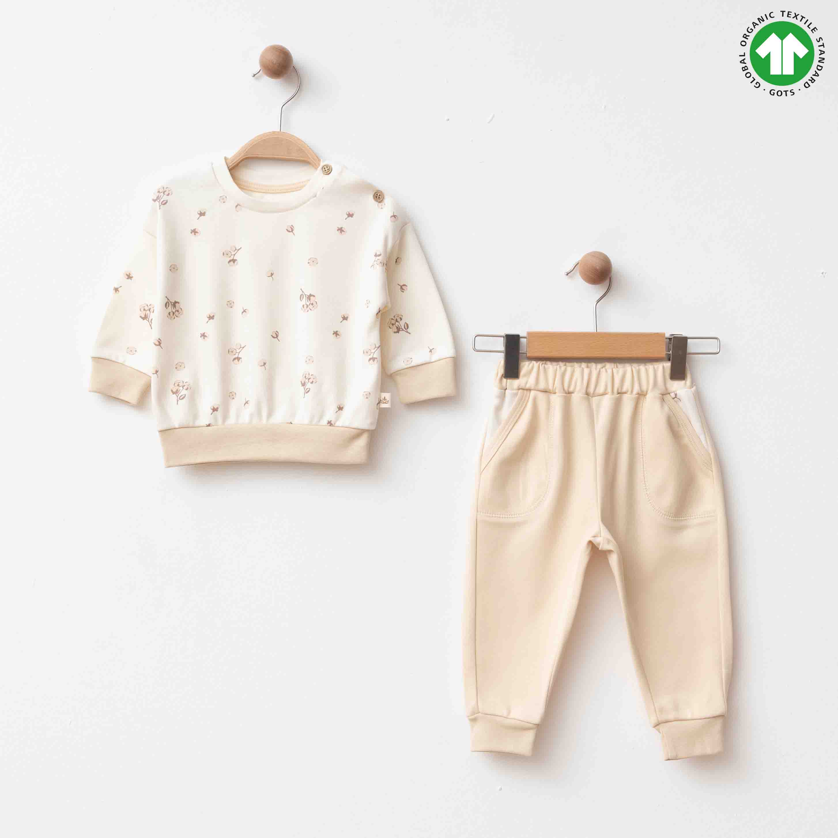 ESL-2245 ORGANİK EKRU İKİLİ TAKIM