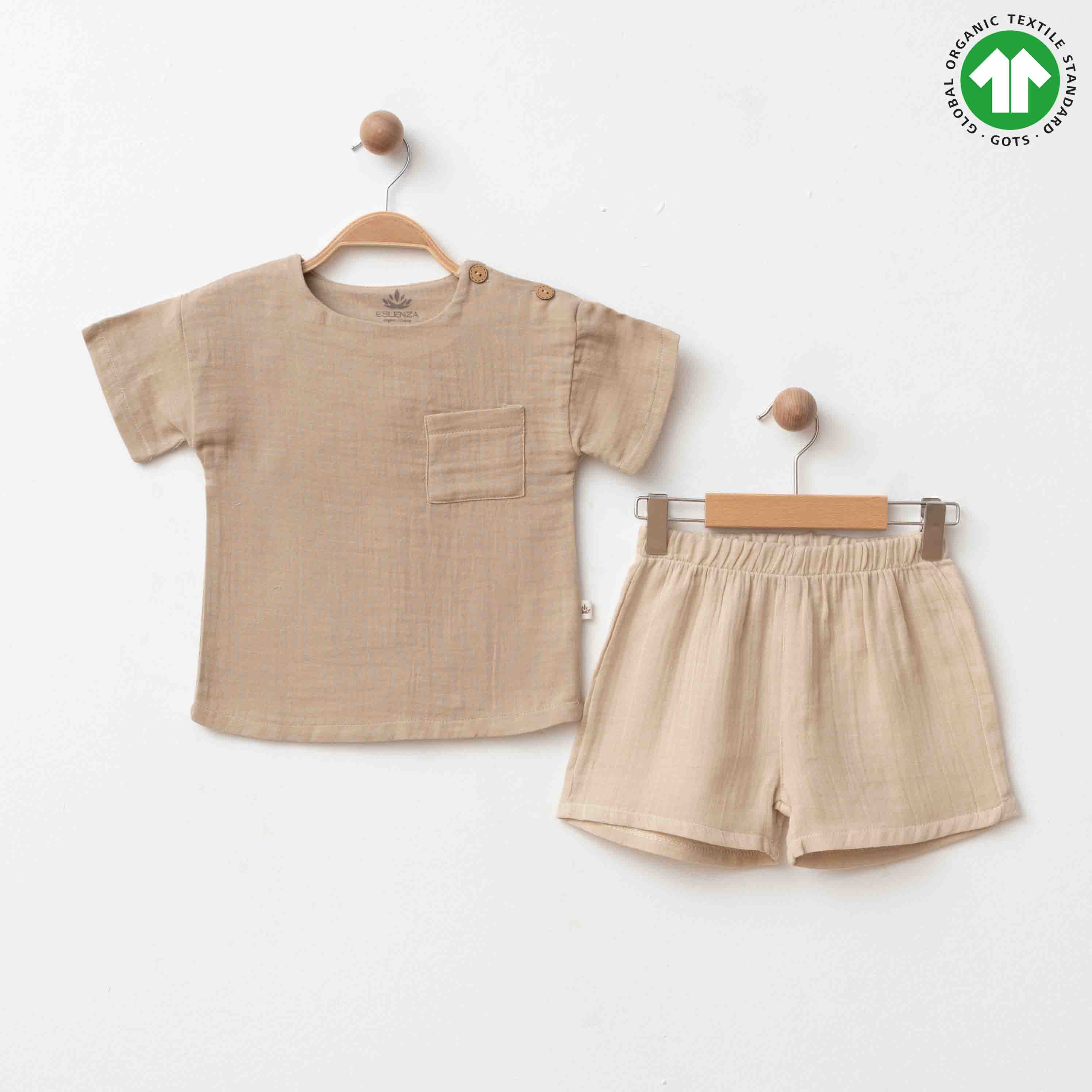 ESL-2265 MÜSLİN MÜSLİN KAHVE İKİLİ TAKIM